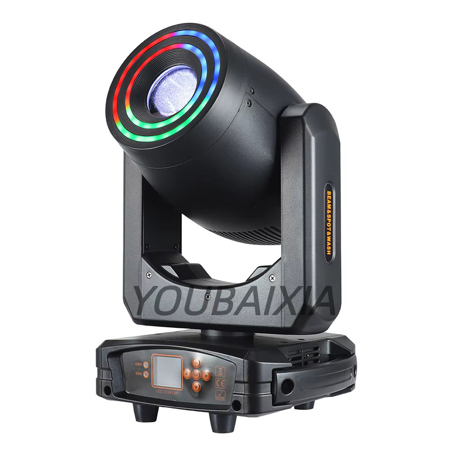 YOUBAIXIA 250W 3-in-1 BSW LED Moving Head Beam Shaking Light Fixture mit Doppelprisma-Effekt und RGB-Farben in Schwarz - Bild 2