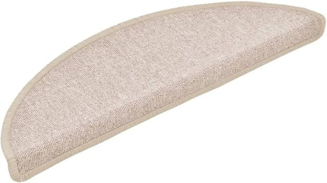 vidaXL Stufenmatten 10er Set Taupe Halbrund aus PP mit Velours-Oberfläche B/T/H: 56 x 17 x 3 cm - Bild 1