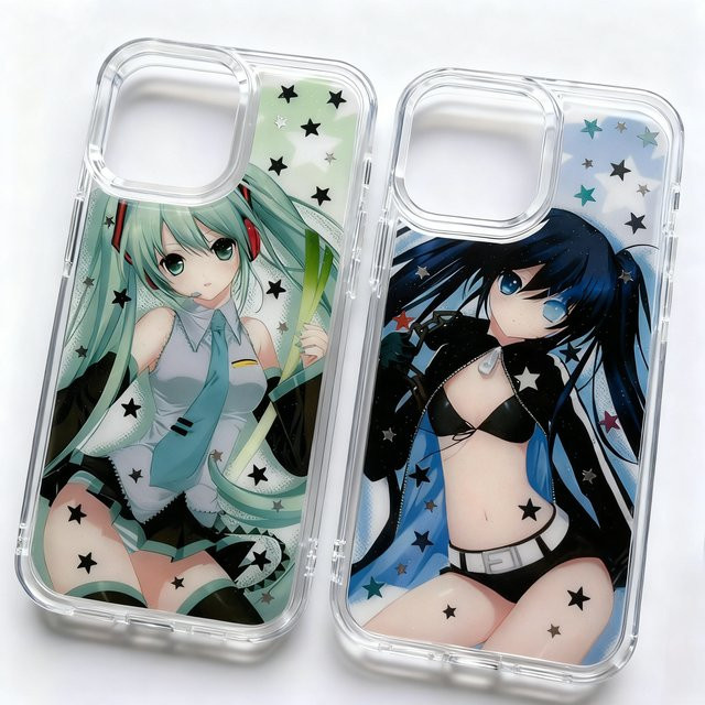 Potdemiel Y2K Anime Mädchen Sterne Handyhülle für iPhone 16 15 14 13 12 11 Pro Max Plus XR XS Transparente Rückseite - Bild 1