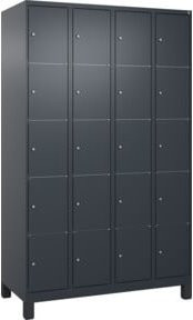 C+P Schließfachschrank Classic PLUS mit 4 Abteilen und Füßen, Farbe Anthrazitgrau, B/T/H: 120 x 50 x 195 cm - Bild 1