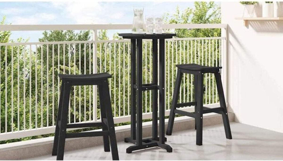 Vidaxl Bartisch Modern in Schwarz aus HDPE und Holz, H x B x T: 107 x 55 x 55 cm - Bild 1