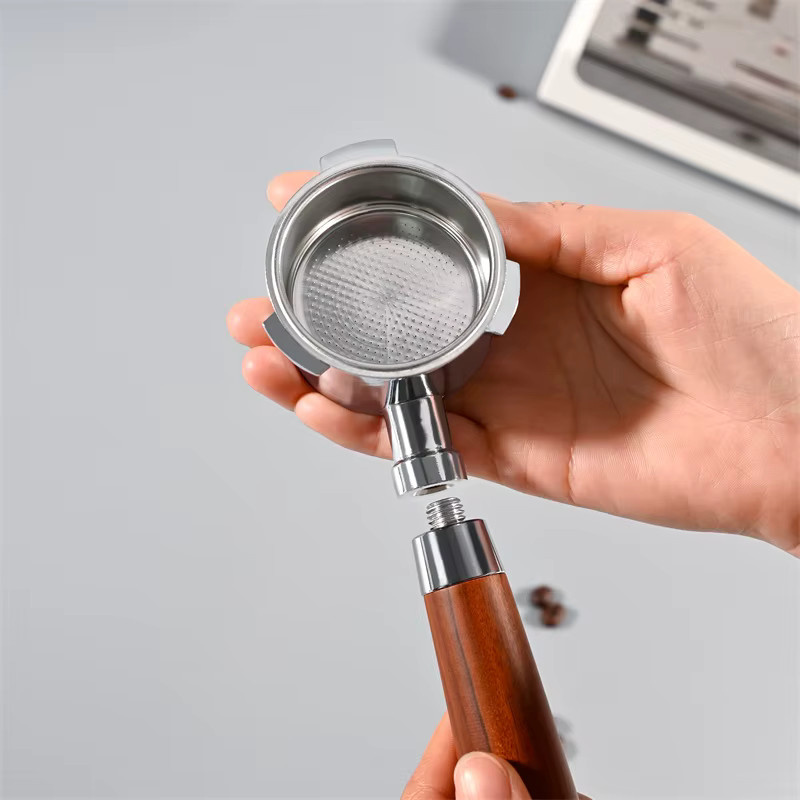 Kacacao Kaffee-Siebträger ohne Boden 51 mm in Silber für Homix H11 Oster Cecotec Hibrew 1/2 Cup Ersatzfilterkorb für Espresso-Maschinen - Bild 2