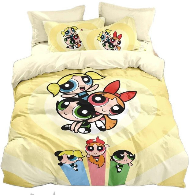 Powerpuff Girls Bettwäsche Set mit 3D-Druck, 2-teilig, Mehrfarbig, B/H: 140 x 200 cm - Bild 1