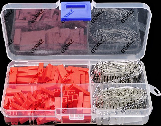 50er-Set JST SYP 2-Pin Buchse und Stecker Crimp-Anschluss-Kit in Rot für RC Lipo Akku 2P mit 2,54mm Anschluss - Bild 1