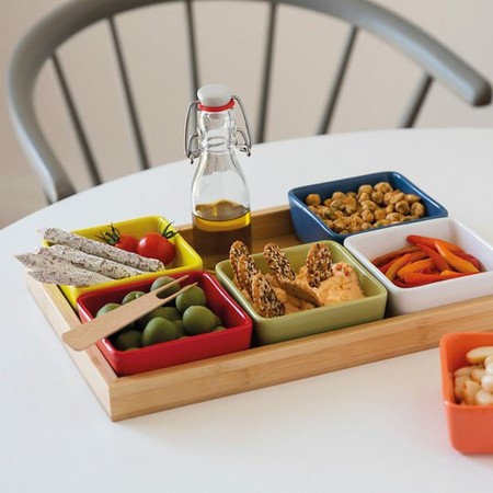 7-teiliges Schalen-Set mit Tablett von Remember in Multicolor und Rot