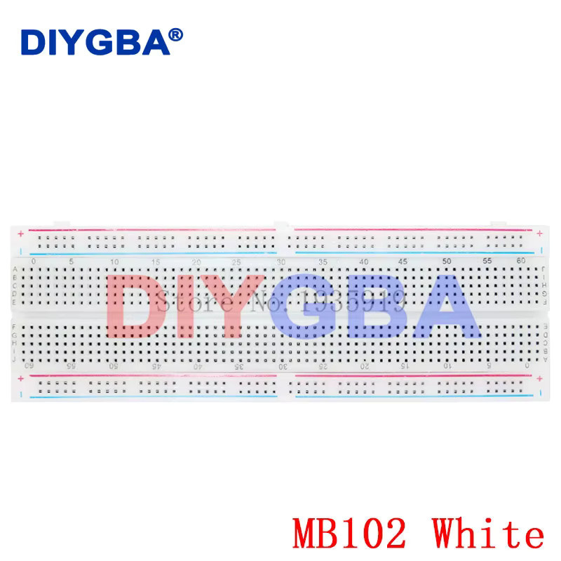 DNIGEF MB-102 Steckbrett Weiß/Transparent für lötfreie DIY-Elektronik-Experimente und PCB-Entwicklung - Bild 1