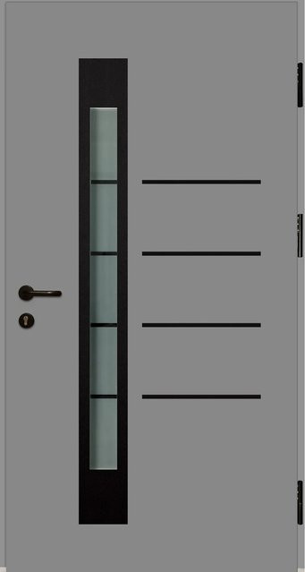 Splendoor Thermospace Sicherheits-Haustür Berlin Prime RC2K in Grau mit Glaseinsatz, Rechtsausführung, B: 100 cm, H: 210 cm - Bild 1