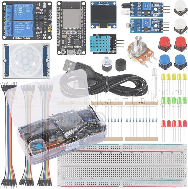 ZUIDID ESP32 Modul-Kit Starter-Kit mit WIFI-Modul, Display und Sensoren, Multicolor - Bild 1