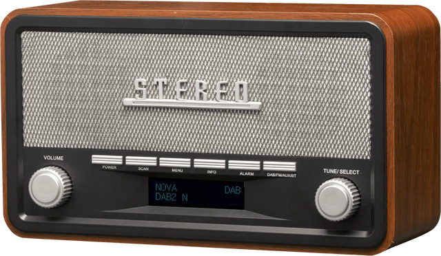 Denver DAB-18 Retro DAB+ Radio mit Bluetooth und Wecker in Dunkelbraun - Bild 1