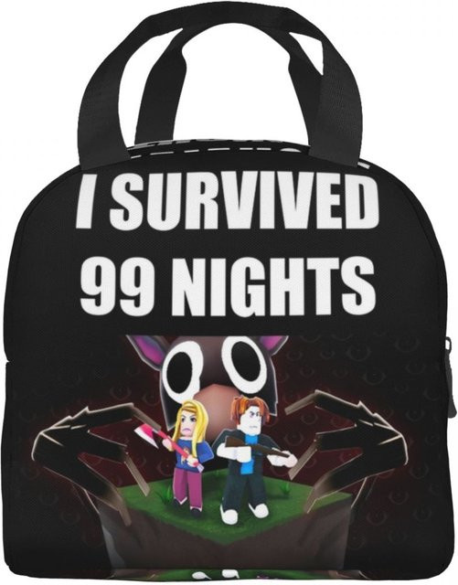 Isolierte Lunchtasche 99 Nächte in den Wäldern von Fancy Style Studio in Schwarz, auslaufsichere Thermokühler Bento-Box für Outdoor und Videospiele - Bild 1