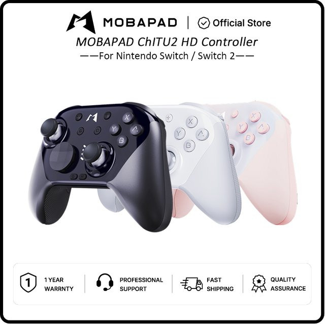 Mobapad CHITU 2 Bluetooth-Controller mit TMR-Joysticks für Nintendo Switch, PC, Android und iOS, inklusive HD Rumble und NFC, in Schwarz oder Pink - Bild 1