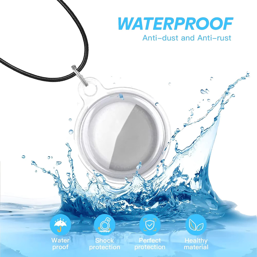 Apple AirTag Halskette aus wasserfestem Silikon in Rot für Erwachsene und Kinder - Bild 2