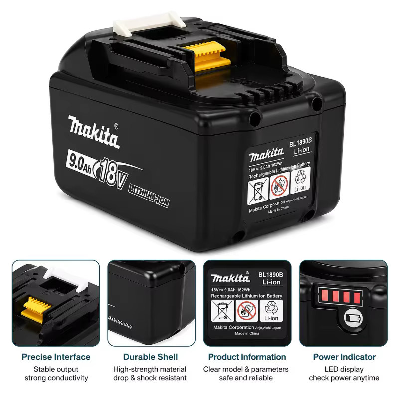 Makita LXT Lithium-Ionen-Akku BL1890 18V 9,0Ah in Schwarz kompatibel mit BL1860 und BL1850 - Bild 3