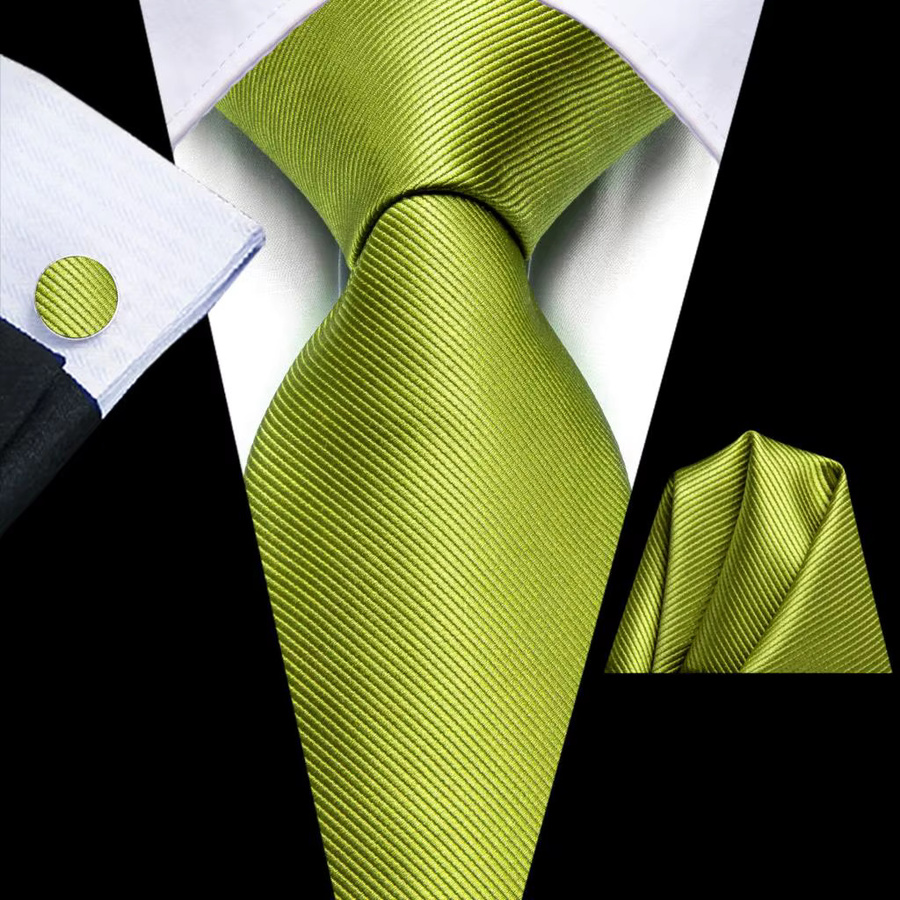Hi-Tie Krawatte, Taschentuch, Manschettenknöpfe, Seide, Herren - Bild 2