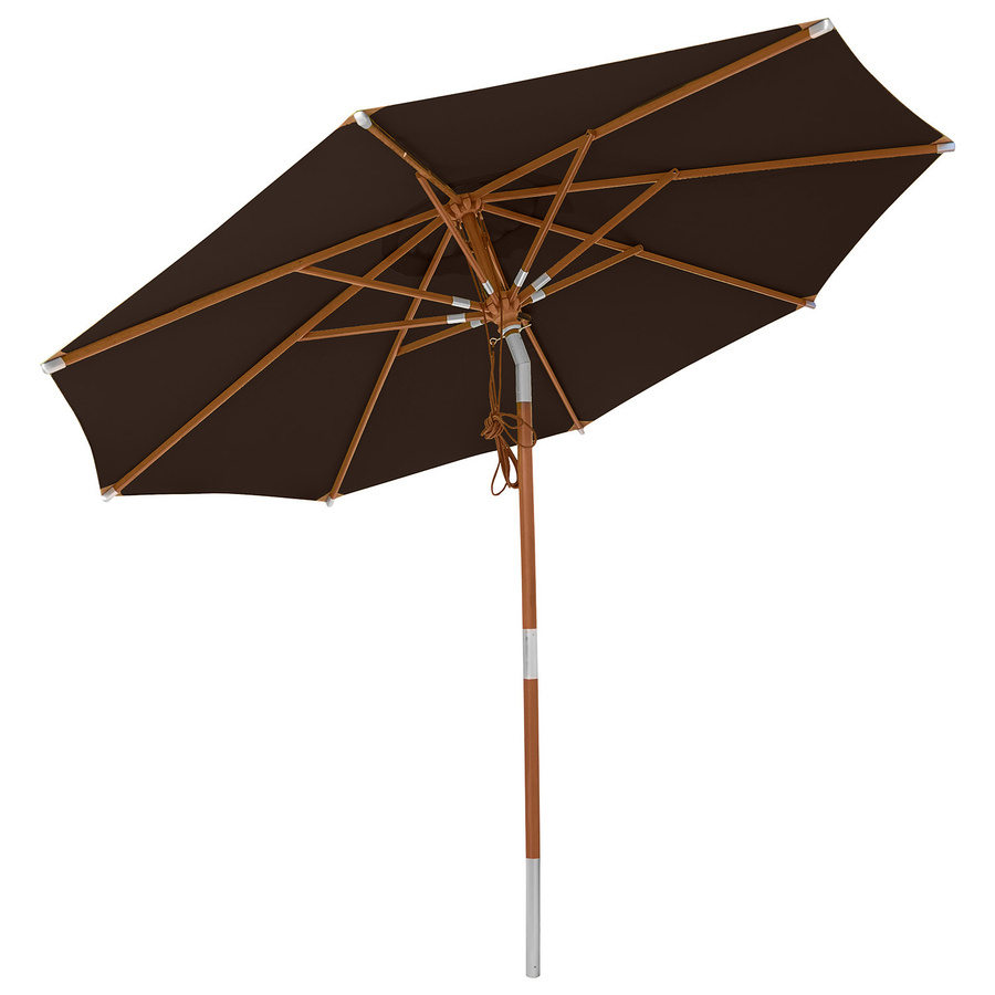 Anndora Sonnenschirm Knickbar Braun mit Dreh-Kipp-Mechanismus, Rund, Durchmesser: 300 cm, UV-Schutz UPF 50+ - Bild 1
