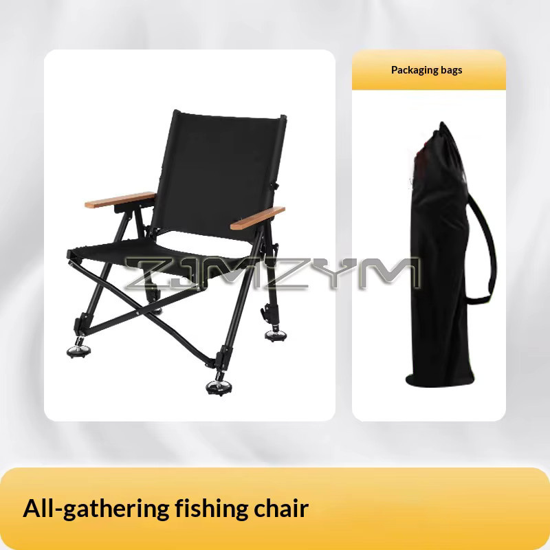 Zusammenklappbare Chaiselongue von ZJMZYM in Grün mit Armlehnen für Camping, Strand und Angeln - Bild 2