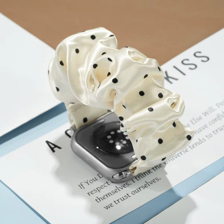 FancyWrist Uhrenarmband Milanaise, Polka-Dot-Muster, Weiß, Damen - Bild 4