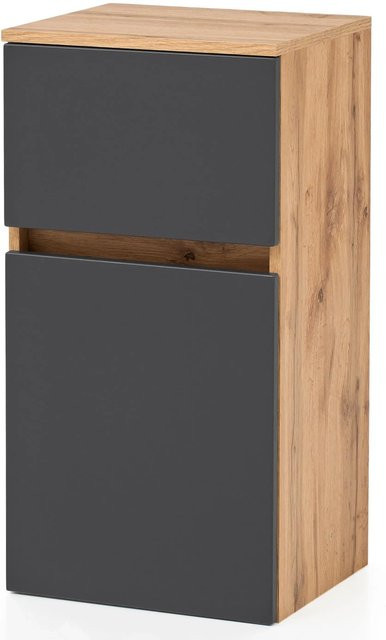 Held Möbel Unterschrank Salerno in matt Grau-Wotaneiche mit Breite: 40 cm, Höhe: 79 cm, Tiefe: 35 cm - Bild 1