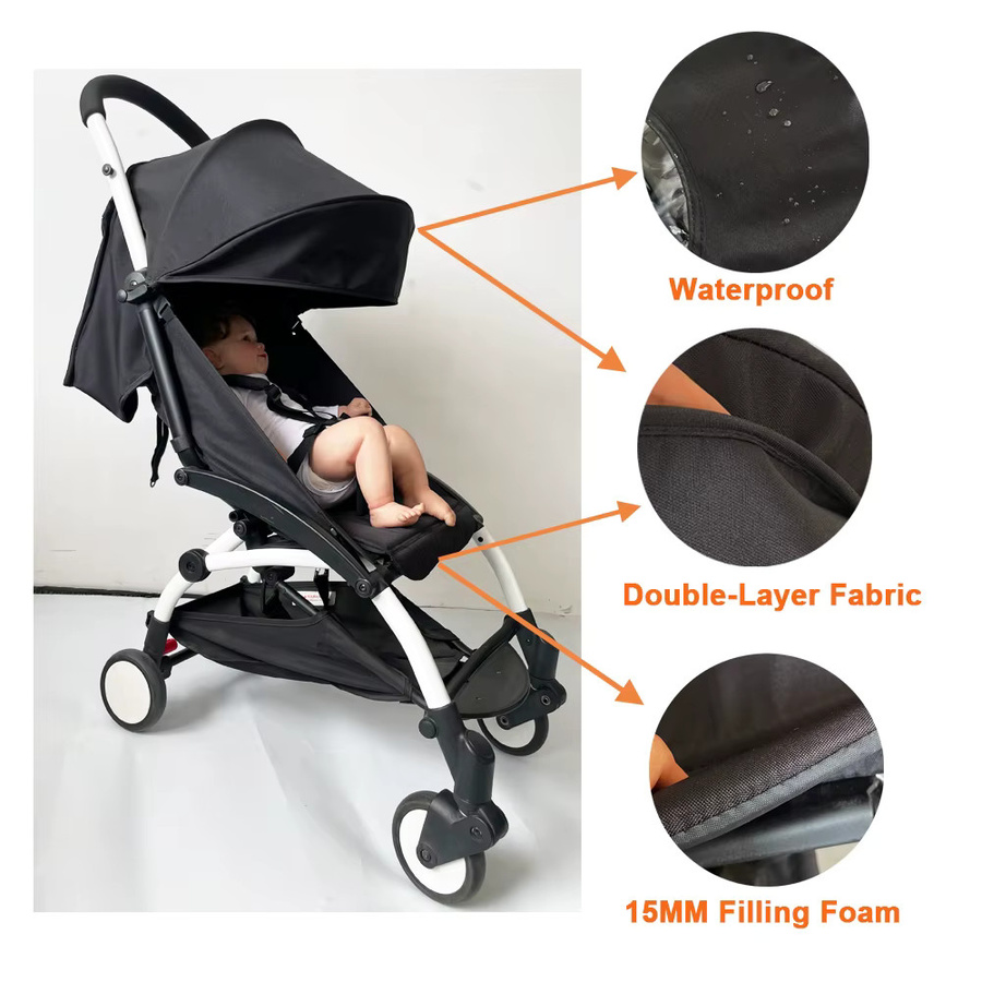 Mom Tan Sommer-Verdeck für YOYO 2 Kinderwagen mit aufklappbarem Rückspiegelfenster, schwarz, wasserdicht - Bild 2