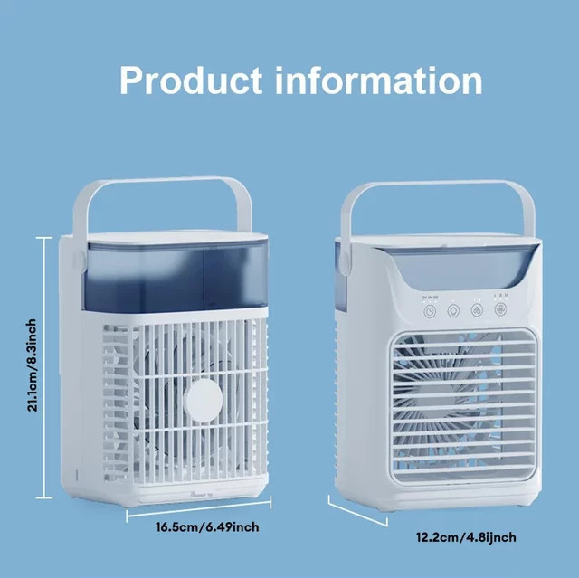BALASHOV 3-in-1 Luftkühler mit Ventilator, Luftbefeuchter und LED-Nachtlicht in Weiß - Bild 1