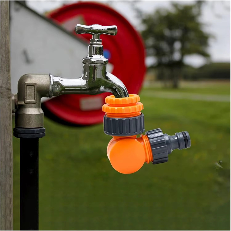 Garten Schlauch Anschluss Adapter für 1/2 Zoll Schlauch in Orange aus Kunststoff mit Click-Lock Schnellverbindung zur Bewässerung - Bild 3