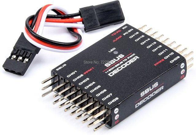 Readytosky SBUS zu PWM PPM Decoder 16CH in Schwarz für Frsky X8R RXSR Empfänger und Fernbedienung Radio mit PC-Einstellungsmöglichkeit - Bild 1