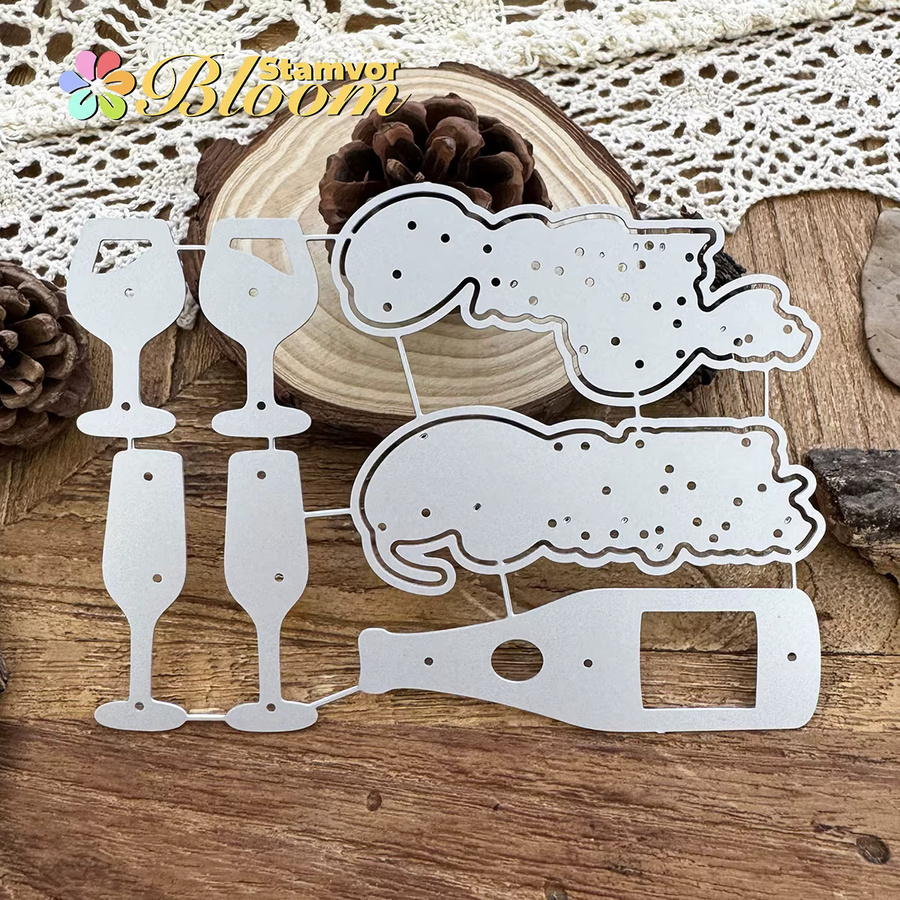Metall-Stanzform Champagnerkelche für Scrapbooking und dekorative Prägung - Bild 5