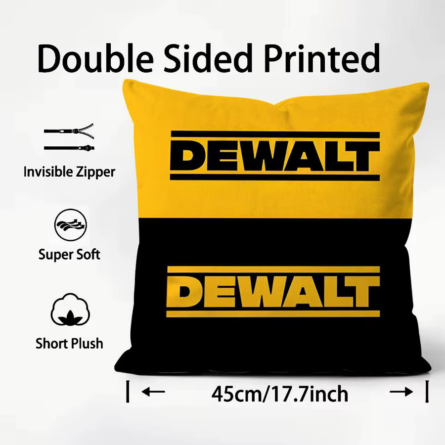 DeWalt Kissenbezug Dual-Scene wendbar für Zuhause und Auto, Schwarz-Gelb, 30 x 30 cm - Bild 3