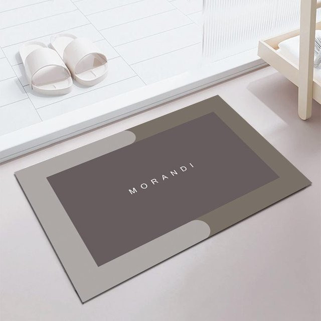 Rutschfeste und schnelltrocknende Kieselgur-Absorptionsmatte für das Badezimmer in Grau, B/L: 45 x 70 cm - Bild 1