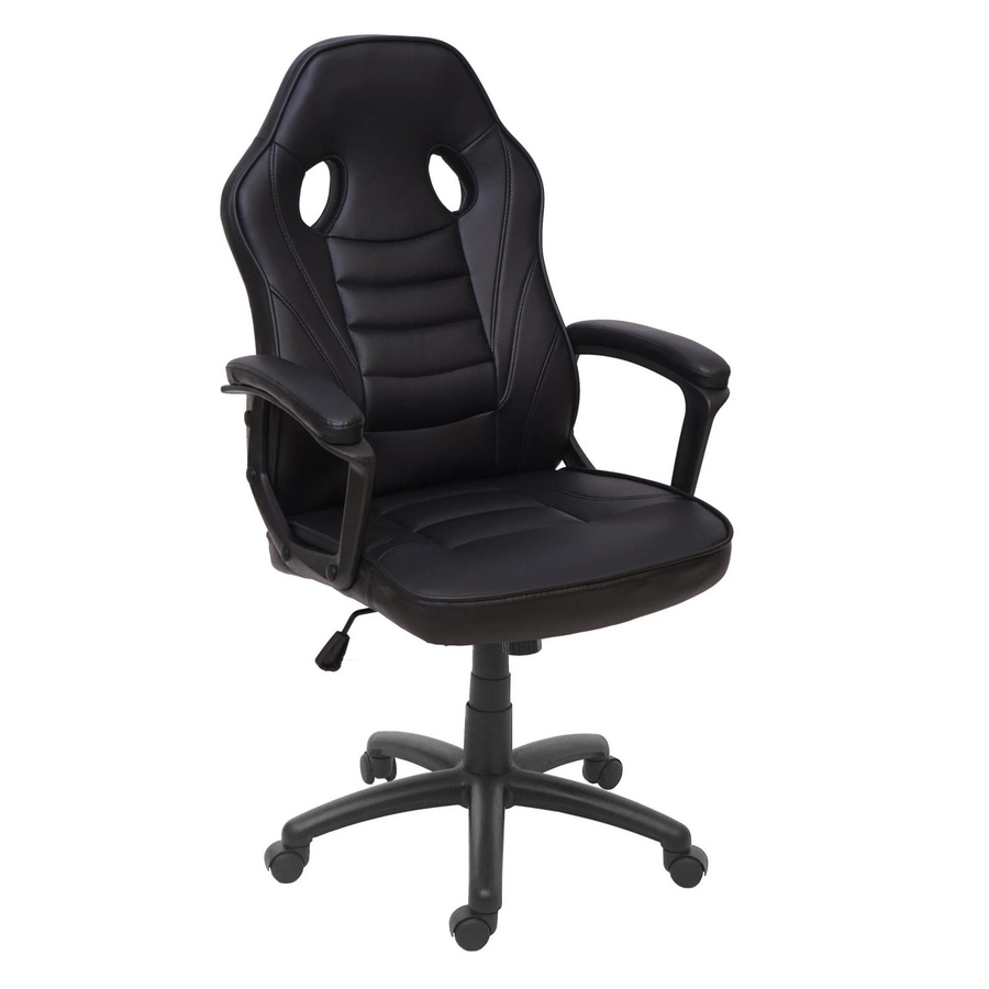 Proregal Racing-Chair Bürostuhl in Schwarz aus Kunstleder und Stoff, H x B x T: 119 x 63 x 64 cm, Sitzhöhe: 44 cm - Bild 2