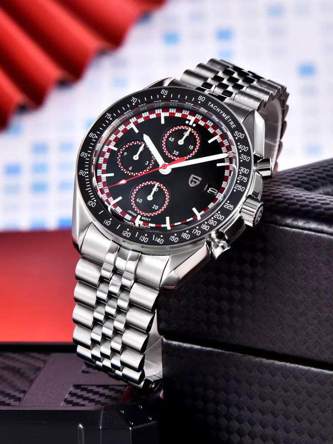 PAGANI DESIGN Chronograph, Edelstahl, Quarz, Grün, Herren - Bild 7