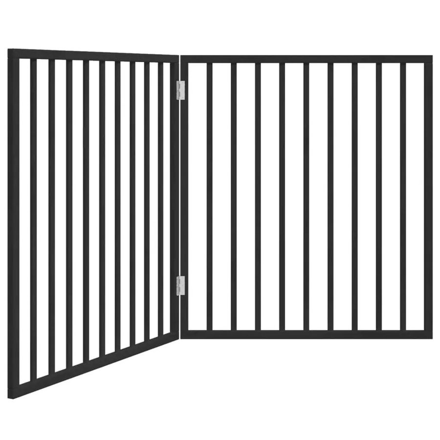 vidaXL Hundegitter aus Pappelholz, faltbar, 2 Paneele, Schwarz, Breite: 160 cm - Bild 2