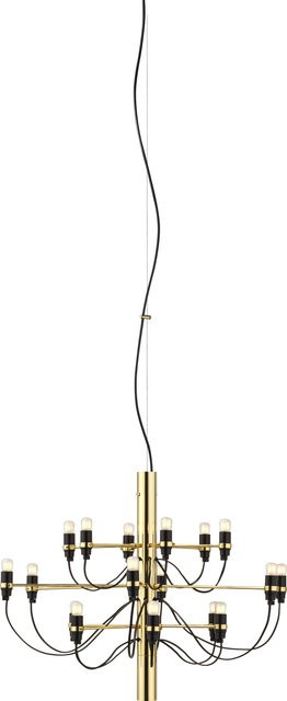 Flos 2097 18 Frosted Bulbs Pendelleuchte in Gold/Messing mit dimmbarer Höhe und inklusive Leuchtmittel - Bild 1