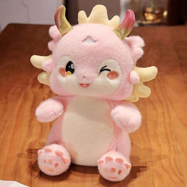 Yiran toy Drache Plüschtier, Rosa / Pink, 20cm - Bild 1