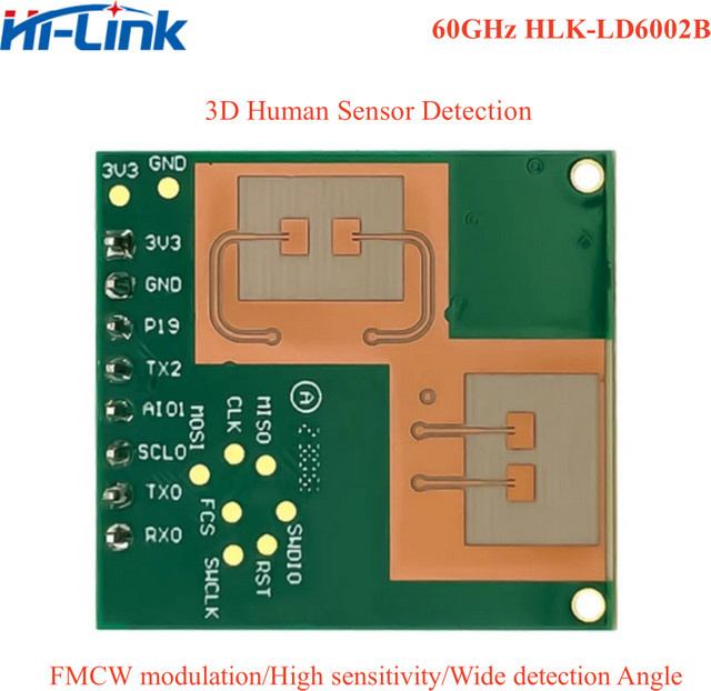 bibikoo HLK-LD6002B 60GHz FMCW Millimeterwellen-Radarmodul zur 3D-Körpererkennung und Bewegungsstatus-Sensorik mit GPIO und UART I/O TTL 3,3V - Bild 1
