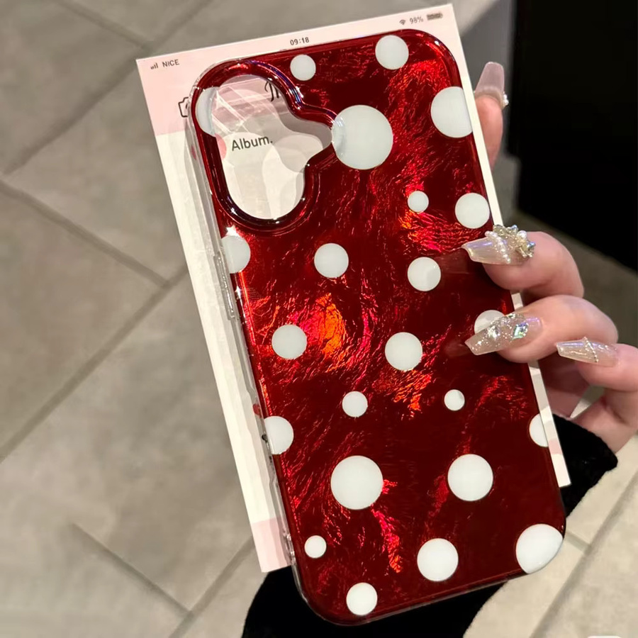Samsung Handyhülle mit weihnachtlichem Rot und kreisförmigen Punkten im Farbverlauf für Galaxy S24 S23 S22 S25 S21 Plus S20 FE Ultra - Bild 3