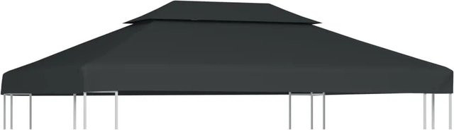 vidaXL Pavillon-Dachplane mit Kaminabzug aus Polyester, Anthrazit, B/T: 4 x 3 m - Bild 1