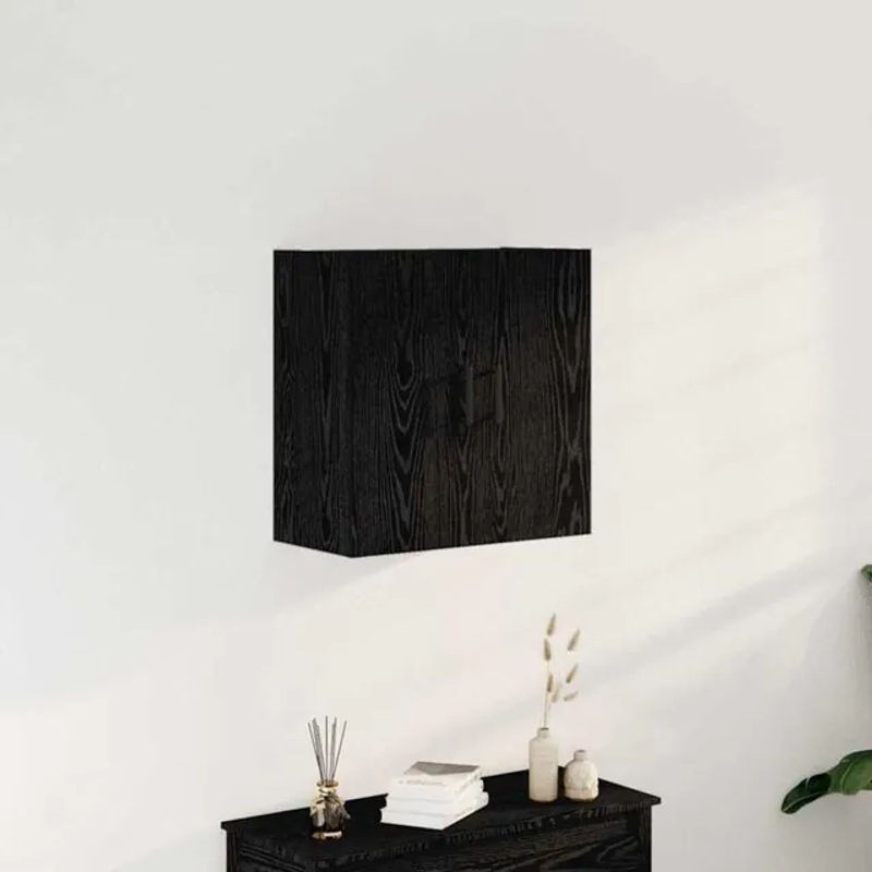 Modernes Wandschrank aus Holzwerkstoff von vidaXL in Schwarz mit Drehtüren, B/T/H: 60 x 31 x 60 cm - Bild 1