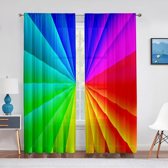 Transparenter Chiffon-Vorhang Regenbogen-Fantasie in Multicolor, Breite: 500 cm, Höhe: 250 cm - Bild 1