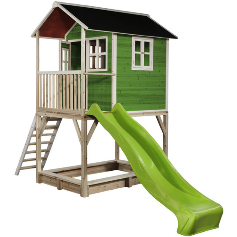 EXIT Loft 700 Holzspielhaus Spielturm in Grün, B/H/T: 190 x 269 x 391 cm - Bild 3