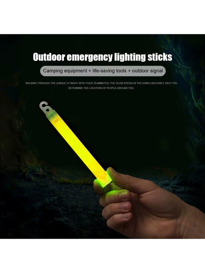 6-Zoll Fluoreszierende Leuchtstäbe Ultra helle Camping Notlicht Sticks in Gelb - Bild 6