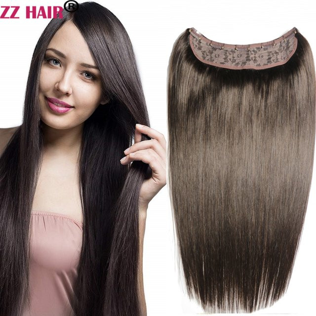 ZZHAIR Echthaar-Remy-Haar, glatt, U-teiliges Set mit Clips - Bild 1