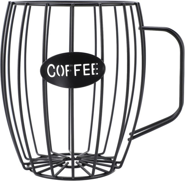 TOMTOP JMS Kaffeepadhalter aus Metall in Bierbecherform als Organizer für die Theke, Farbe: Schwarz - Bild 1