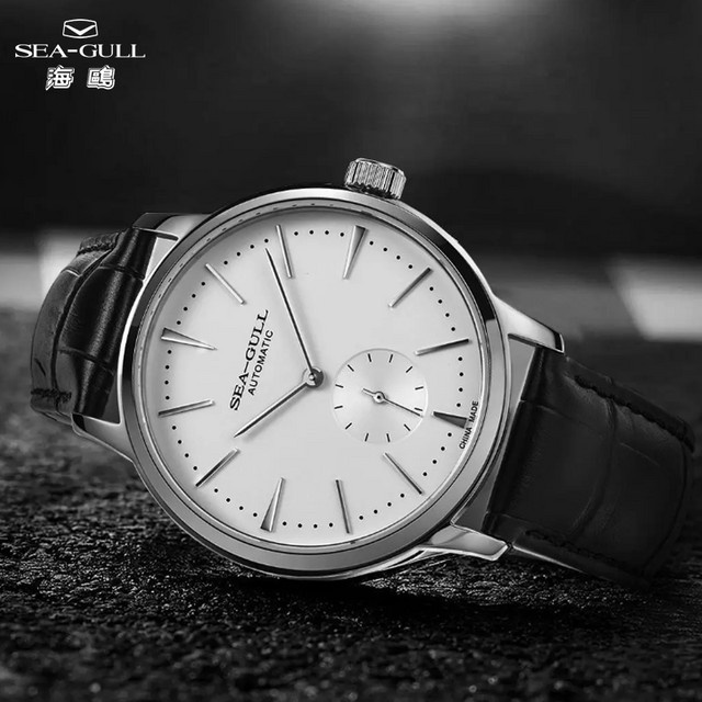 Seagull Armbanduhr, Automatik, Edelstahl, Saphirglas, Lederarmband, Herren - Bild 1