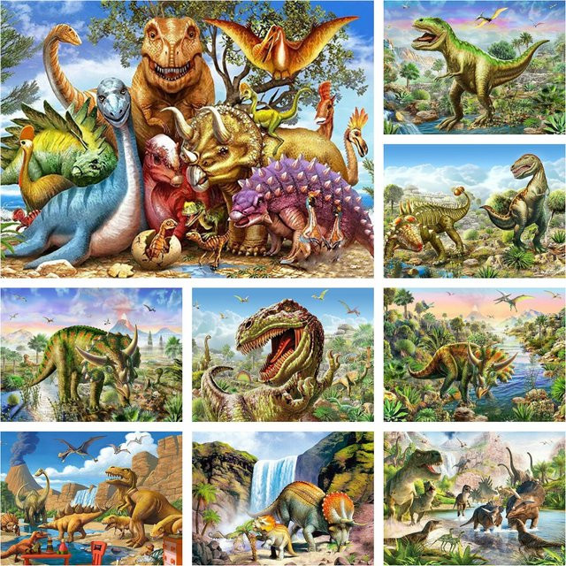 Potdemiel Dinosaurier Diamant-Malerei, Diamant-Stickerei, Bunt / Mehrfarbig - Bild 1