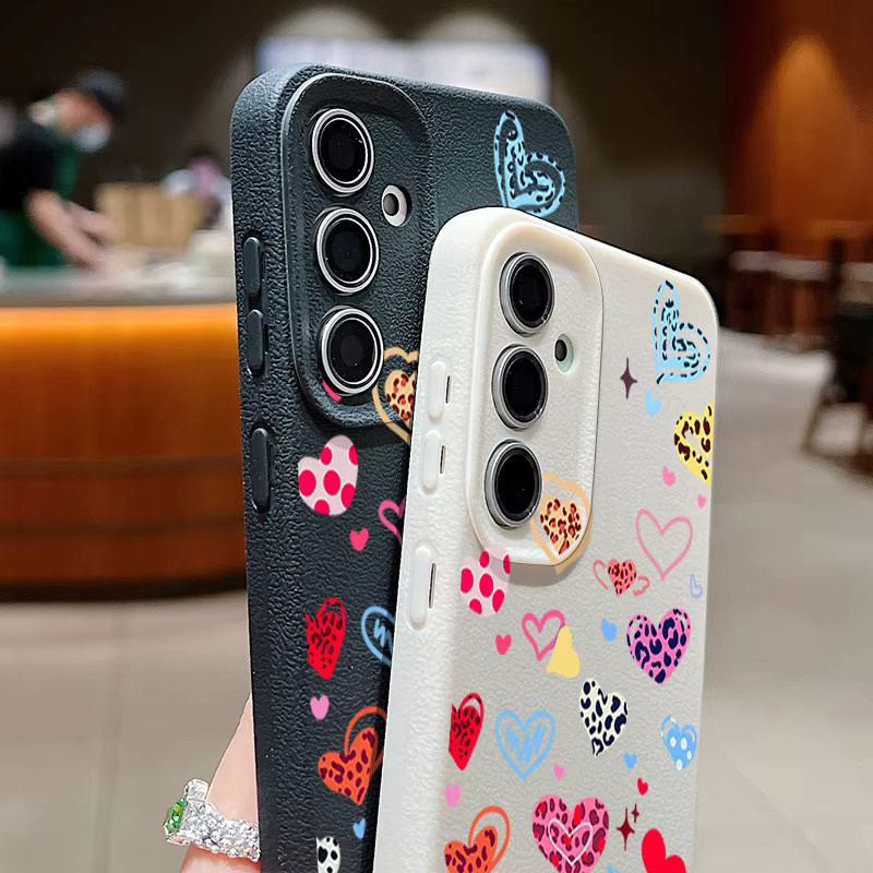 Bunte Herz Handyhülle aus weichem Silikon für Samsung Galaxy S25 S24 S23 S22 Ultra Plus FE und A-Serie in Multicolour - Bild 3