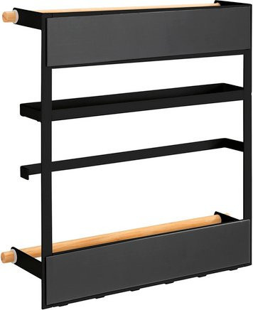 Wenko Küchenregal Magna aus Bambus und Metall, Schwarz/Braun, B/H/T: 33 x 34 x 8 cm - Bild 2