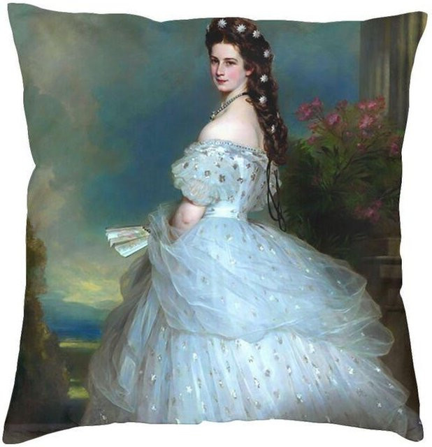 Helenal Kissenbezug Kaiserin Sisi Elisabeth von Österreich Zierkissenhülle Weiß, B/B: 30 x 30 cm - Bild 1