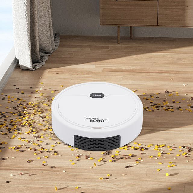 Bymaocar 3-in-1 Roboter-Staubsauger mit Wischfunktion in Weiß für Hartböden, Teppiche und Tierhaare - Bild 1