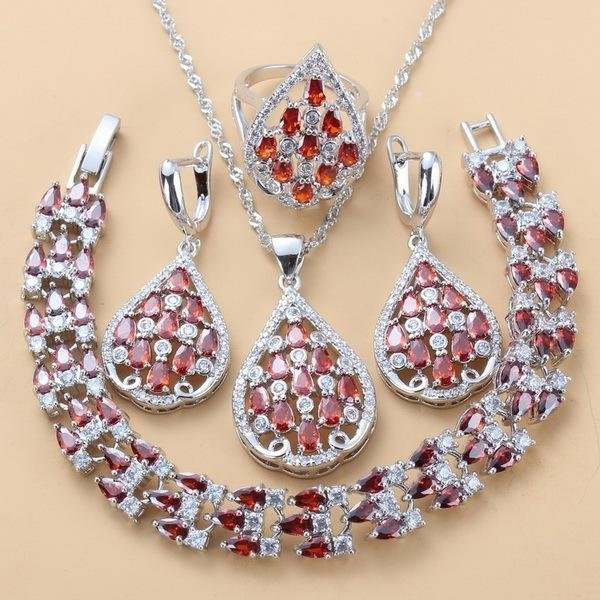 YIRAN Jewelry Schmuck-Set, Kupfer, Blau, Zirkonia, Kristall, Damen - Bild 1